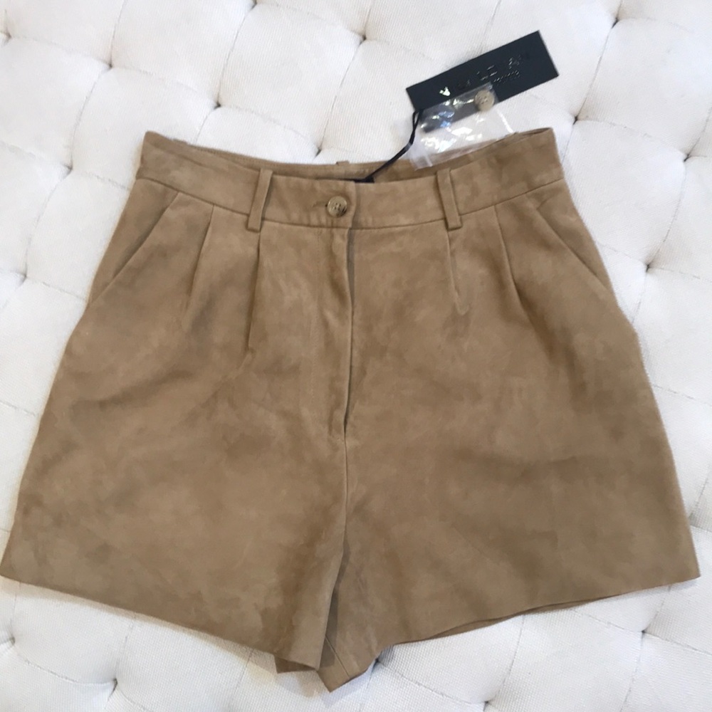NWT Nili Lotan Suede 100% Lambskin Shorts $795 - Picture 4 of 9